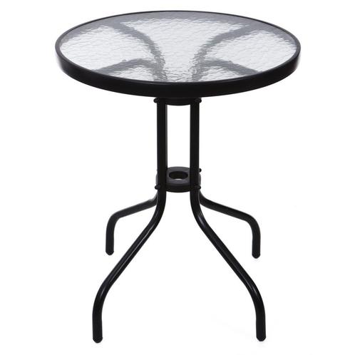 Bistrotafel - rond 60 cm – zwart - tuintafeltje met gehar., Tuin en Terras, Tuintafels, Nieuw, Ophalen of Verzenden