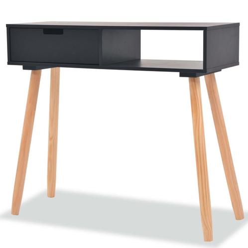 vidaXL Wandtafel 80x30x72 cm massief grenenhout zwart, Huis en Inrichting, Tafels | Bijzettafels, Nieuw, Verzenden