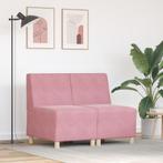 vidaXL Sofa Stoel 2 pcs Roze 55 x 74 x 82 cm Fluweel, Verzenden, Nieuw