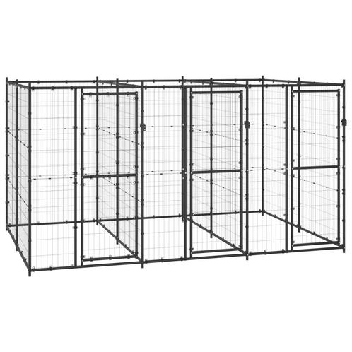 vidaXL Hondenkennel 7,26 m² staal, Dieren en Toebehoren, Hondenbenches, Nieuw, Verzenden