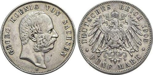 5 Mark 1903 E Sachsen Georg 1902-1904, Timbres & Monnaies, Monnaies | Europe | Monnaies non-euro, Envoi