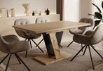 Meubella Eetkamertafel Velluto Eiken Zwart 160 cm 8 personen, Huis en Inrichting, Tafels | Eettafels, Verzenden, Nieuw, 50 tot 100 cm