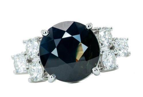 Ring - 18 karaat Witgoud, Donkerblauw/geel - Parti-Color, Handtassen en Accessoires, Ringen