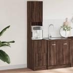 vidaXL Keukenkast 35x50x180 cm bewerkt hout bruin, Huis en Inrichting, Verzenden, Nieuw