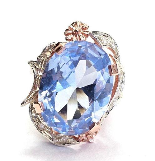 Sans Prix de Réserve - Bague - 9 carats Or rose -  15.65ct., Handtassen en Accessoires, Ringen