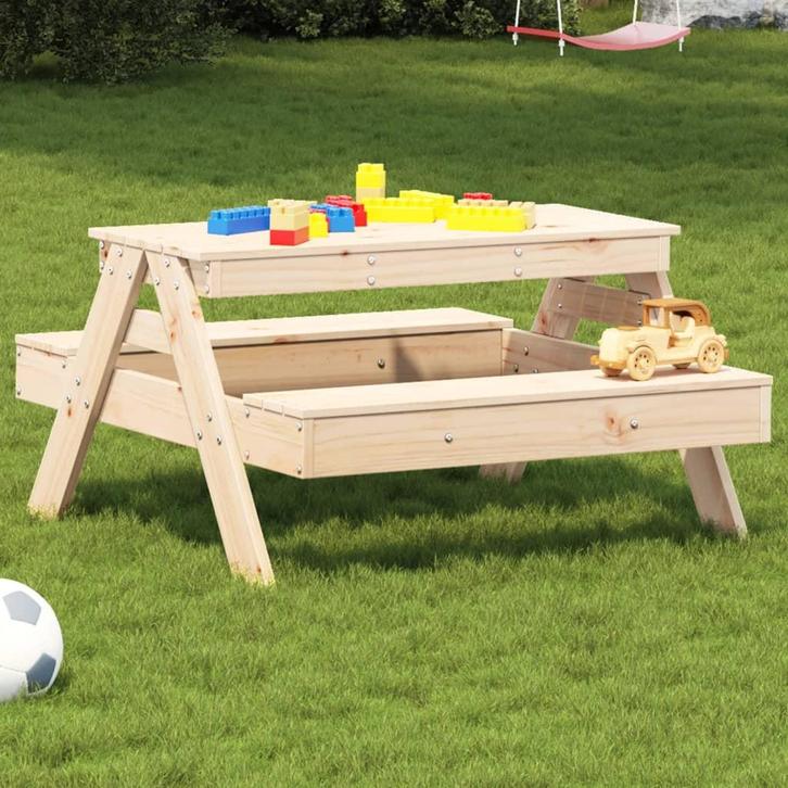 vidaXL Picknicktafel voor kinderen 88x97x52 cm massief, Tuin en Terras, Tuintafels, Nieuw, Verzenden