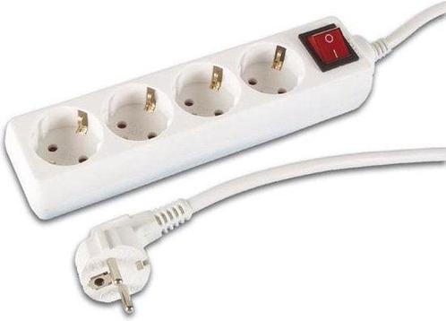 Tweedekans | Perel Stekkerdoos met schakelaar, 4, Doe-het-zelf en Bouw, Elektriciteit en Kabels, Ophalen of Verzenden