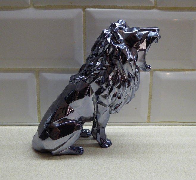 Richard Orlinski (1966) - Roaring Lion Spirit (Petrol, Antiek en Kunst, Kunst | Designobjecten
