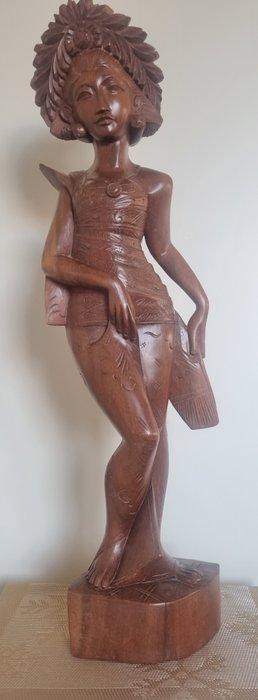 Groot formaat Balinese danseres - Hout - Indonesië - Eind, Antiek en Kunst, Kunst | Niet-Westerse kunst