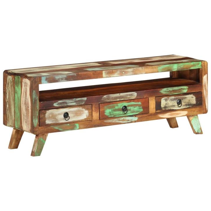 vidaXL Tv-meubel 110x30x40 cm massief gerecycled hout, Huis en Inrichting, Kasten |Televisiemeubels, Nieuw, Verzenden