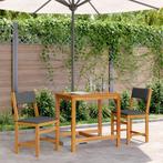 vidaXL 3-delige Balkonset met kussens massief acaciahout, Tuin en Terras, Verzenden, Nieuw