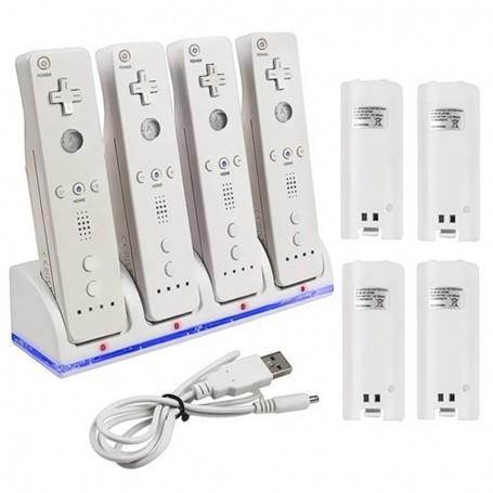 USB Oplaadstation met 4 accus voor Wii controllers Wit, Consoles de jeu & Jeux vidéo, Consoles de jeu | Accessoires Autre, Envoi