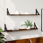 vidaXL Wandschappen 2 st 80x15x15,5 cm bewerkt hout gerookt, Verzenden, Nieuw