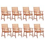 vidaXL Tuinstoelen 8 st massief acaciahout, Tuin en Terras, Tuinstoelen, Verzenden, Nieuw