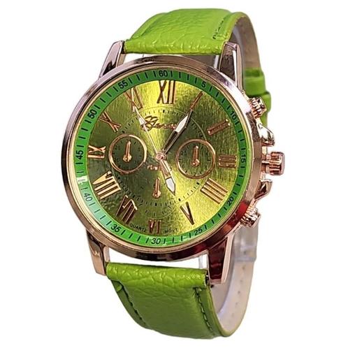 Fako® - Horloge - Geneva - Roman - Metal - Groen, Handtassen en Accessoires, Horloges | Dames, Verzenden