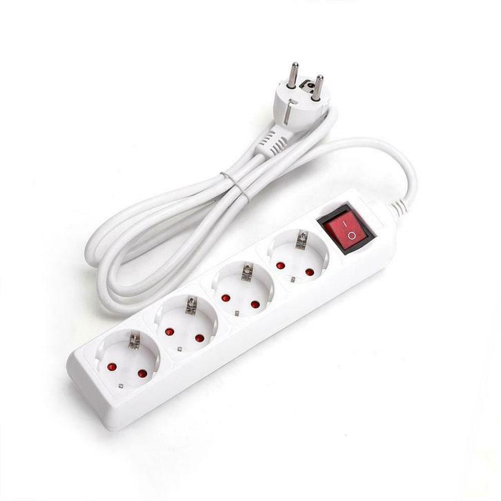Stekkerdoos 4-voudig met schakelaar | 1,5 meter kabel, Maison & Meubles, Lampes | Autre, Envoi