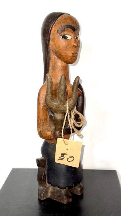 sculptuur, Sirène - 42 cm - Hout, Antiek en Kunst, Curiosa en Brocante