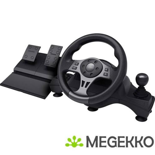 Trust GXT 289 Movi Zwart USB Stuurwiel & Pedalen, Games en Spelcomputers, Spelcomputers | Overige, Nieuw, Verzenden
