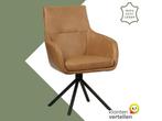Leren draaibare eetkamerstoel Fancy - Granada Sahara, Huis en Inrichting, Barkrukken, Nieuw, Leer, Ophalen of Verzenden, 90 cm of meer