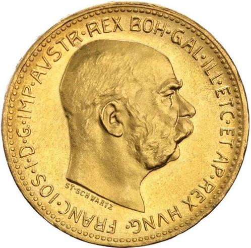 6,77 grams - Goud .900 - 20 corona 1915 - Austria - 6,10, Postzegels en Munten, Edelmetalen en Baren