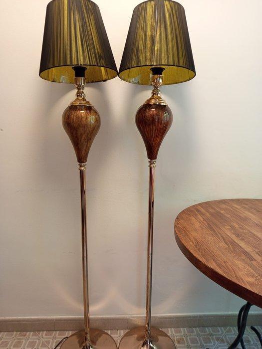Lampadaire - Métal, Verre - Deux lampes, Antiek en Kunst, Curiosa en Brocante