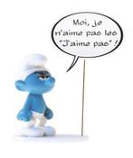 De Smurfen Beeld Moppersmurf met Tekstballon 15 cm, Collections, Personnages de BD, Ophalen of Verzenden