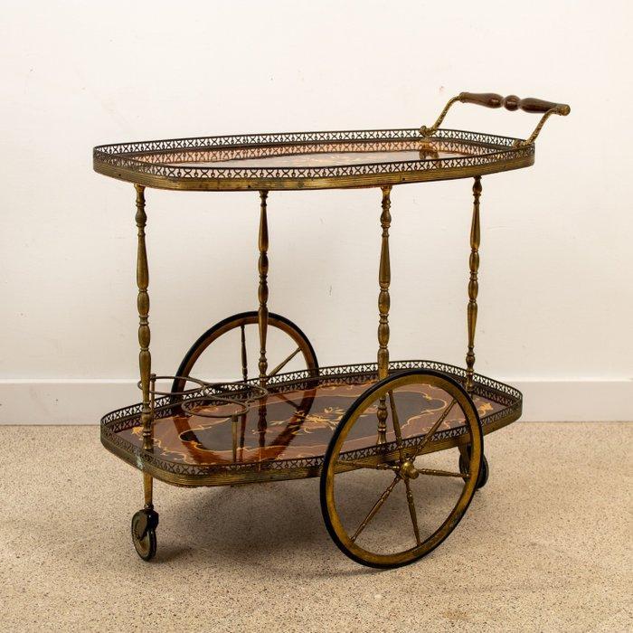 Serveerwagen - Set van twee ingelegde planken - Hout,, Antiek en Kunst, Curiosa en Brocante