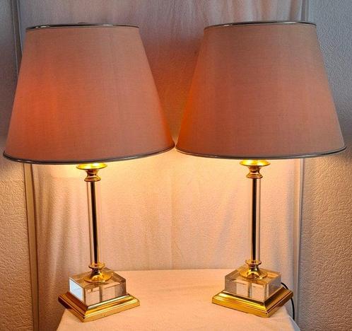 Kullmann - Tafellamp (2) - Verguld messing, Plexiglas -, Antiek en Kunst, Curiosa en Brocante