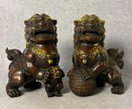 Prachtige set foo dogs (Zonder Minimumprijs) - Brons - China, Antiek en Kunst