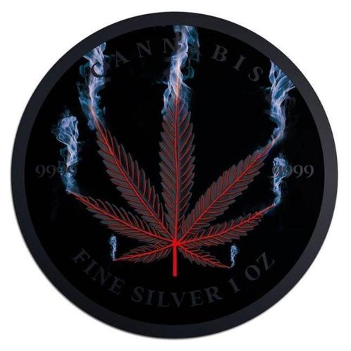 Tchad. 5000 Francs 2024 1 oz, Cannabis Smoke Black Platinum, Postzegels en Munten, Munten | Europa | Niet-Euromunten