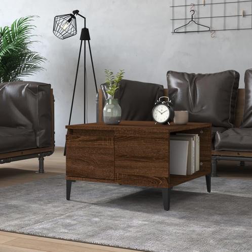 vidaXL Salontafel 55x55x36,5 cm bewerkt hout bruin, Huis en Inrichting, Tafels | Salontafels, Nieuw, Verzenden