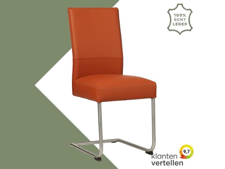 Leren eetkamerstoel Piece - Toledo Cotto (cognac) -, Huis en Inrichting, Stoelen, Bruin, Eén, Nieuw, Leer, Ophalen of Verzenden