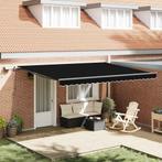 vidaXL Inklapbare Luifel met LED -striplichten Zwart 450 ×, Tuin en Terras, Zonneschermen, Verzenden, Nieuw