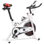 vidaXL Hometrainer met hartslagsensoren wit en rood, Sport en Fitness, Verzenden, Nieuw