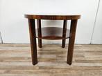 Centre de table - Table basse ronde Art Déco en noyer des
