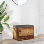 vidaXL Opbergbankje 62x42x45 cm bewerkt hout oud houtkleurig, Huis en Inrichting, Overige Huis en Inrichting, Verzenden, Nieuw
