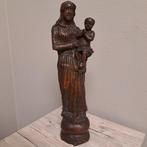 sculptuur, Madonna en kind - 35 cm - Eik