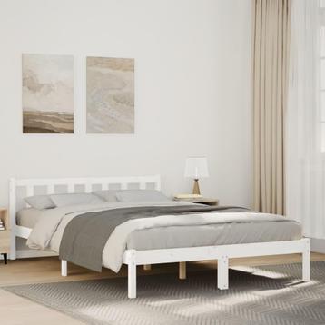 vidaXL Bedframe extra lang zonder matras grenenhout wit, Huis en Inrichting, Slaapkamer | Bedden, Verzenden, Nieuw