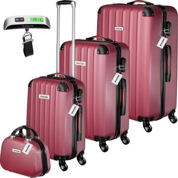 tectake Kofferset met harde schaal Cleo 4-delig. met bagagew, Handtassen en Accessoires, Verzenden, Nieuw