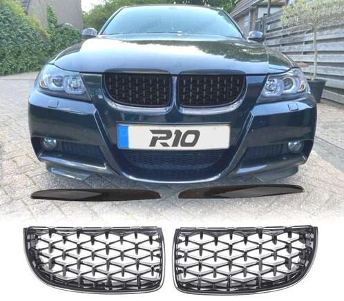 CALANDRES POUR BMW SÉRIE 3 E90 E91 05-08 DIAMANT NOIR BLACK, Autos : Pièces & Accessoires, Carrosserie & Tôlerie, Envoi