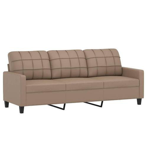 3-Zits Kunstleren Bank Cappuccino | Tweede Kansje | OP=OP, Huis en Inrichting, Zetels | Zetels, 150 tot 200 cm, 75 tot 100 cm