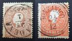 Oostenrijk  - Lombardije - 5 soldi en 10 soldi type dat ik, Postzegels en Munten, Postzegels | Europa | Oostenrijk, Gestempeld