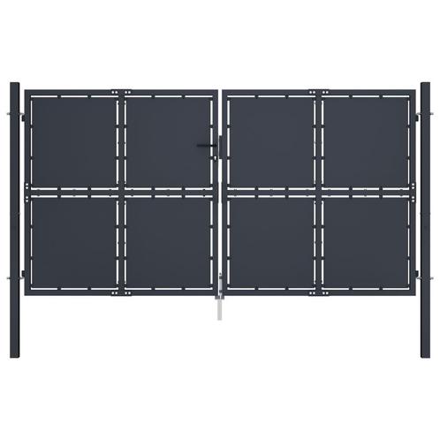 vidaXL Poort 300x150 cm staal antraciet, Tuin en Terras, Tuinpoorten, Nieuw, Verzenden