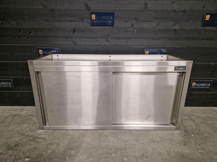 Wandkast | 2 schuifdeuren | RVS | 130 cm, Zakelijke goederen, Horeca | Meubilair en Inrichting, Gebruikt
