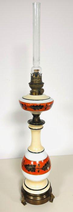 Lampe - Cuivre, Porcelaine - lampe à huile