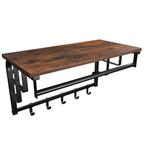 Wandrek - kapstok - 5 haken - plank - industrieel - zwart..., Ophalen of Verzenden, Nieuw