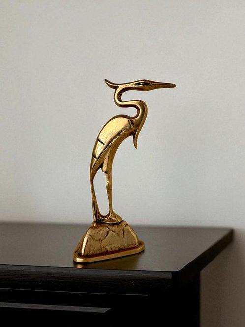 Art Deco style brass Heron - Beeldje - 1930 -17,5cm/560gram, Antiek en Kunst, Curiosa en Brocante