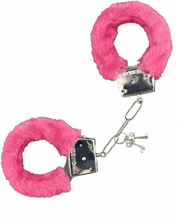 Handboeien Roze Fluweel, Hobby en Vrije tijd, Feestartikelen, Nieuw, Verzenden