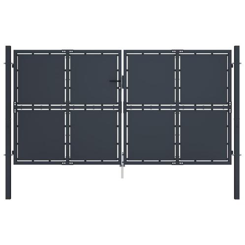 vidaXL Poort 300x175 cm staal antraciet, Tuin en Terras, Tuinpoorten, Nieuw, Verzenden