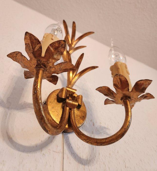 Kaars wandlamp - Verguld, IJzer - Bladgoud met de hand, Antiek en Kunst, Antiek | Overige Antiek